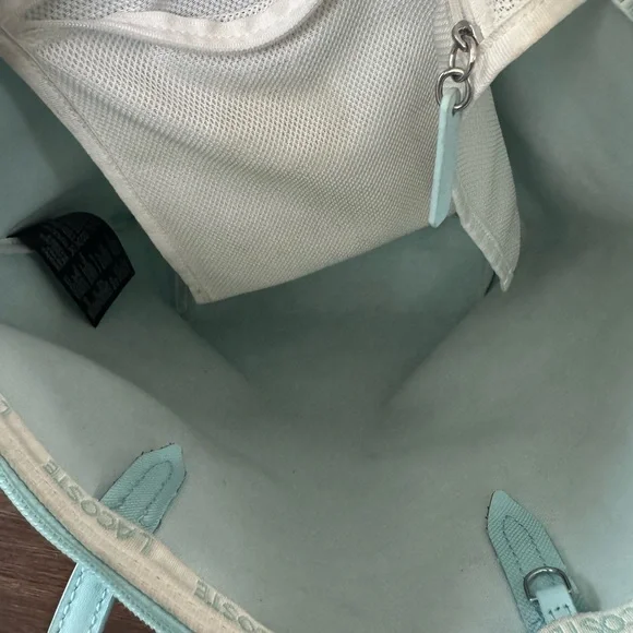 Lacoste Blue Tote Bag Minimalist Design Spacious shopper zip closure - Picture 11 of 15